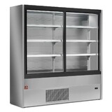 Diamond Gekoeld wandmeubel, geventileerd met glazen schuifdeuren - grijs