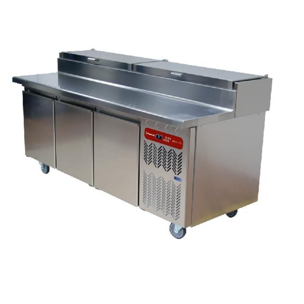 Diamond Koeltafel, geventileerd, 3 deuren en 600x400, gekoelde opzetstructuur gn 10x gn 1 3 | TS31-US/H Diamond Koeltafel, geventileerd, 3 deuren en 600x400, gekoelde opzetstructuur gn 10x gn 1 3 | TS31-US/H