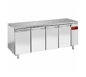 Diamond Koeltafel, gevent., 4 deuren en 600x400 - top in graniet (zonder groep) Diamond Koeltafel, gevent., 4 deuren en 600x400 - top in graniet (zonder groep)