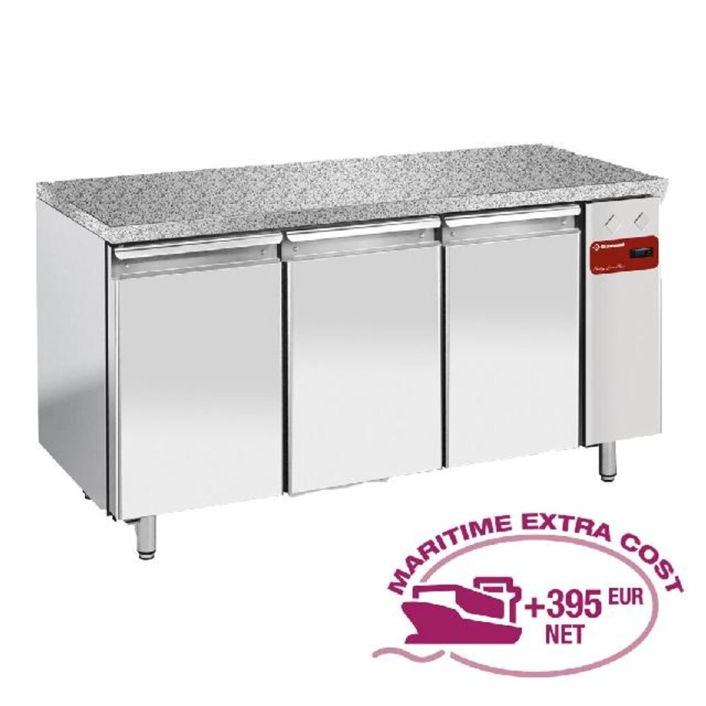 Diamond Koeltafel, gevent., 3 deuren en 600x400 - top in graniet (zonder groep) | TPS3N/HG Diamond Koeltafel, gevent., 3 deuren en 600x400 - top in graniet (zonder groep) | TPS3N/HG