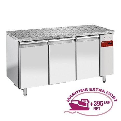Diamond Koeltafel, gevent., 3 deuren en 600x400 - top in graniet (zonder groep) | TPS3N/HG Diamond Koeltafel, gevent., 3 deuren en 600x400 - top in graniet (zonder groep) | TPS3N/HG