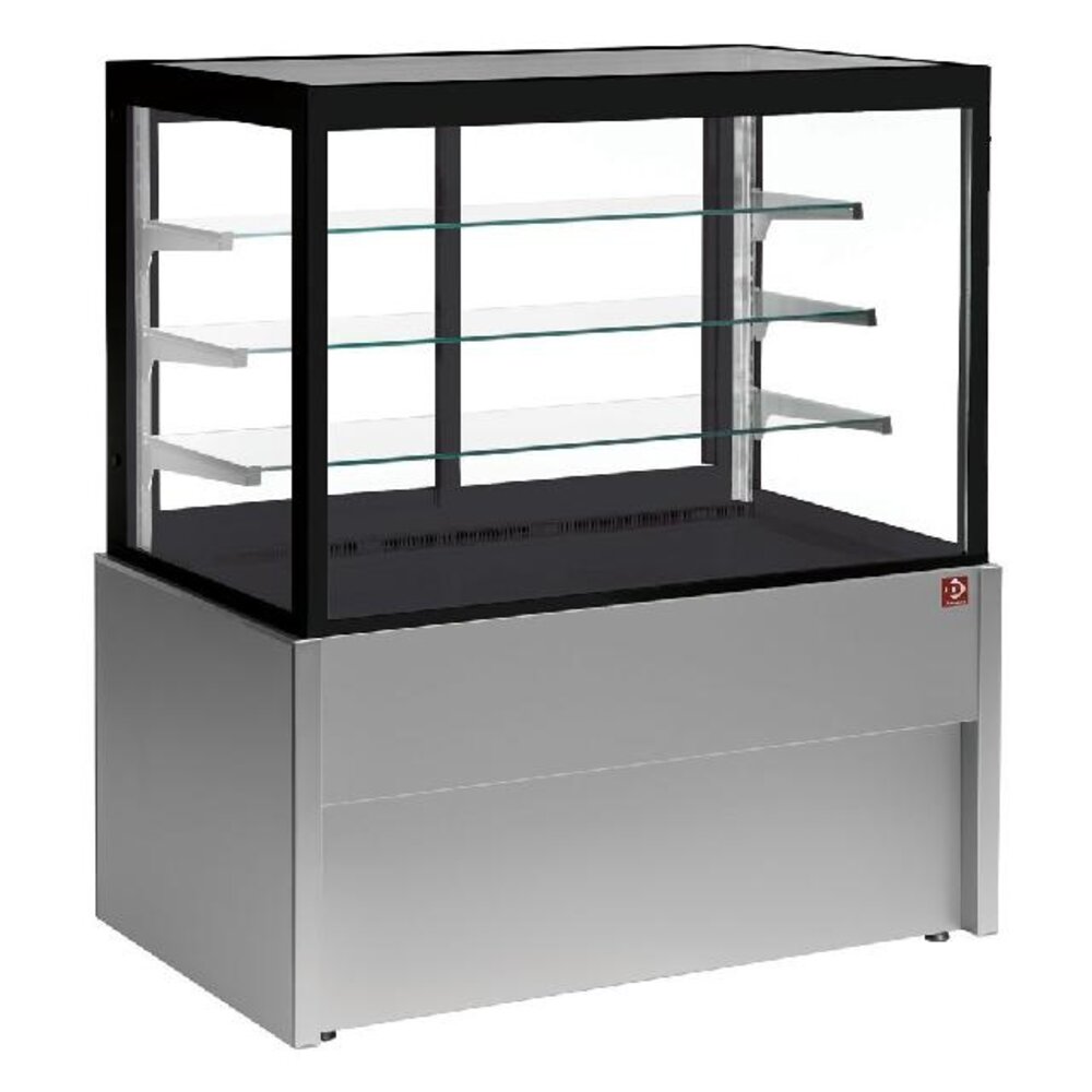 Diamond Panoramische uitstaltoonbank, neutraal, 4 niveaus, zonder reserve - grijs | CB12NN-G5-P