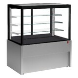 Diamond Panoramische uitstaltoonbank, neutraal, 4 niveaus, zonder reserve - grijs