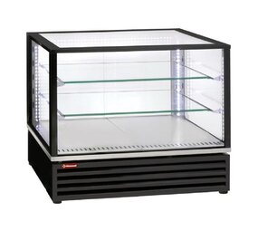 Diamond Gekoelde vitrine, en of gn, geventileerd, 3 niveaus, zwart