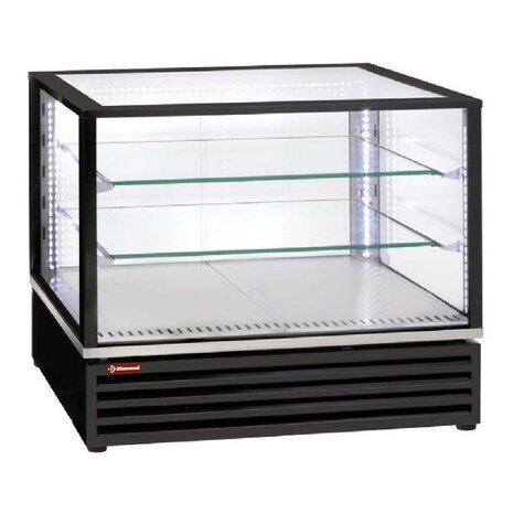 Diamond Gekoelde vitrine, en of gn, geventileerd, 3 niveaus, zwart | VRDP-B1-R2