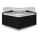 Diamond Open hoek 90°, geventileerd, laag glas - zwart