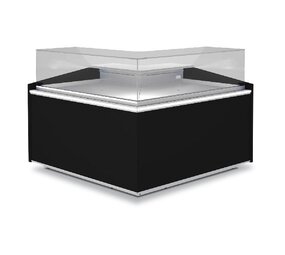 Diamond Open hoek 90°, geventileerd, laag glas - zwart Diamond Open hoek 90°, geventileerd, laag glas - zwart