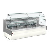 Diamond Gekoelde vitrinetoonbank, statisch, ladensysteem, zonder reserve - grijs wit Diamond Gekoelde vitrinetoonbank, statisch, ladensysteem, zonder reserve - grijs wit