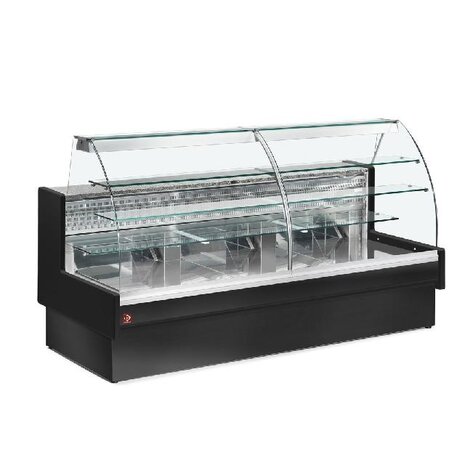 Diamond Gekoelde vitrinetoonbank, statisch, ladensysteem, zonder reserve - zwart | VE14/B5-R2 Diamond Gekoelde vitrinetoonbank, statisch, ladensysteem, zonder reserve - zwart | VE14/B5-R2