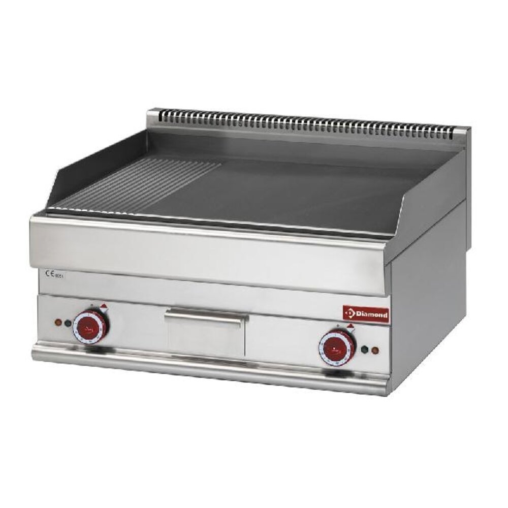 Diamond Elektrische braadplaat half geribd, half vlak -top- alpha 650 | E65/PMCD7T-230V/3- Diamond Elektrische braadplaat half geribd, half vlak -top- alpha 650 | E65/PMCD7T-230V/3-