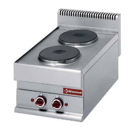 Diamond Elektrisch fornuis 2 ronde kookplaten -top- alpha 650 | E65/2P4T-230V/3- Diamond Elektrisch fornuis 2 ronde kookplaten -top- alpha 650 | E65/2P4T-230V/3-