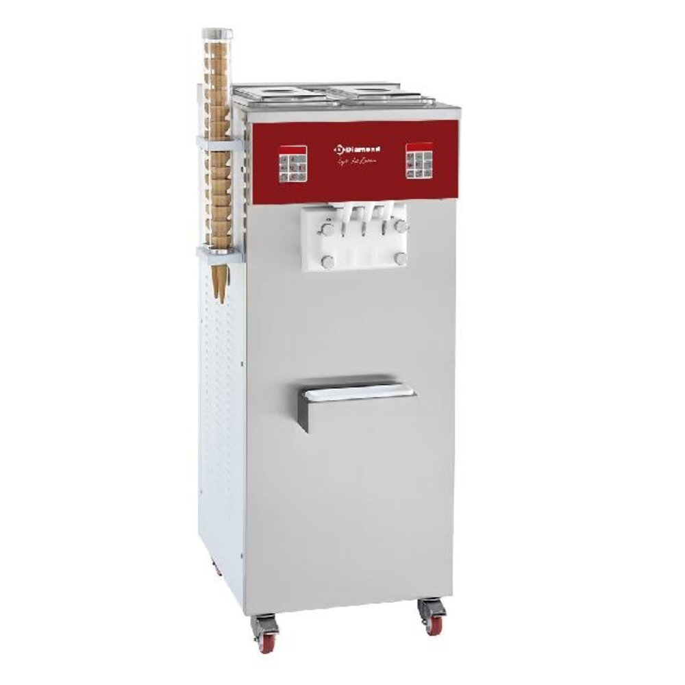 Diamond Soft ice-cream machine, 2 smaken + 1 mengsel, 30 kg u, luchtcondensor | DST/2-36APN-230/3- Diamond Soft ice-cream machine, 2 smaken + 1 mengsel, 30 kg u, luchtcondensor | DST/2-36APN-230/3-