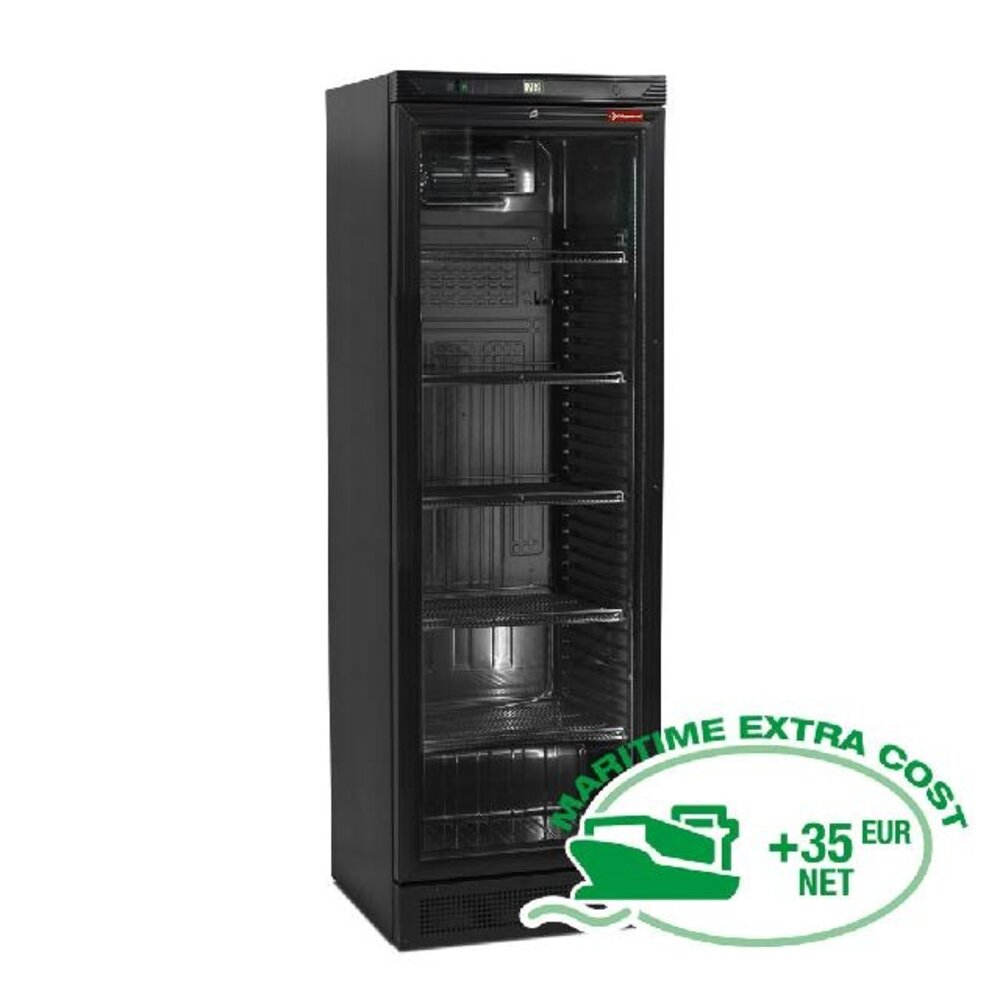 Diamond Geventileerde positieve t° vitrine 380 liter, zwart | DRINK-38SE/Z6