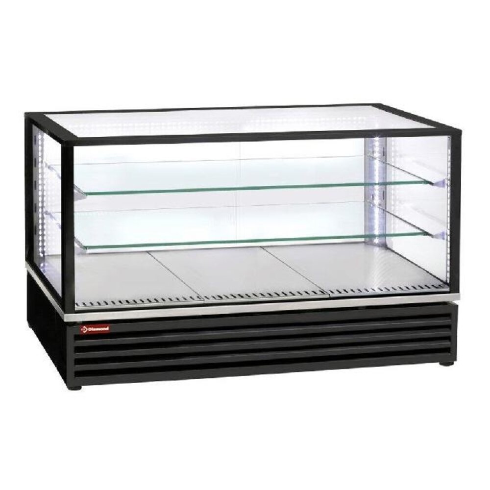 Diamond Gekoelde vitrine, en of gn, geventileerd, 3 niveaus, zwart | VRDG-B1-R2