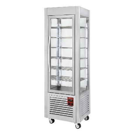 Diamond Panoramische vitrine, 5 roosters, 360 lt, rvs | SNE/GN-A5-R2