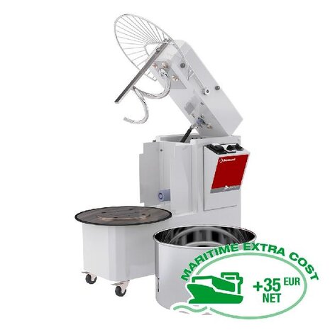 Diamond Spiraalkneder 42 liters kantelbare kop, verwijderbare kuip, 2 snelheden, timer, op wielen | NT42AL/T2V-230/3- Diamond Spiraalkneder 42 liters kantelbare kop, verwijderbare kuip, 2 snelheden, timer, op wielen | NT42AL/T2V-230/3-