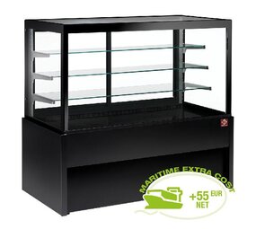 Diamond Panoramische gekoelde uitstaltoonbank, geventileerd, 4 niveaus, zonder reserve - zwart Diamond Panoramische gekoelde uitstaltoonbank, geventileerd, 4 niveaus, zonder reserve - zwart