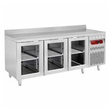 Diamond Wand- koeltafel geventileerd, 3 glazen deuren gn 1 1, 405 liter