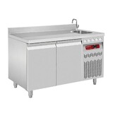 Diamond Geventileerde koeltafel muraal , 2 deuren gn 1 1, 260 lit. met spoelbak Diamond Geventileerde koeltafel muraal , 2 deuren gn 1 1, 260 lit. met spoelbak