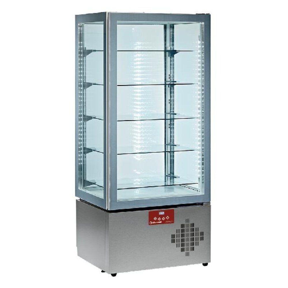 Diamond Vitrine voor chocolade, 4 zijden in glas, 5 niveaus, geventileerd | MAX/50CV-R2
