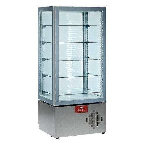 Diamond Vitrine voor chocolade, 4 zijden in glas, 5 niveaus, geventileerd | MAX/50CV-R2