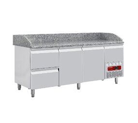 Diamond Koeltafel 2 deuren 600x400, 2 neutrale laden (8x bakken 600x400) + gereedschapslade Diamond Koeltafel 2 deuren 600x400, 2 neutrale laden (8x bakken 600x400) + gereedschapslade