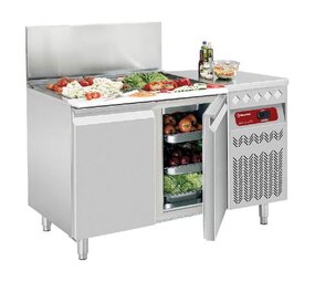 Diamond Geventileerde koeltafel met 2 deuren gn1 1, 260 lit. gekoelde bovenstructuur Diamond Geventileerde koeltafel met 2 deuren gn1 1, 260 lit. gekoelde bovenstructuur