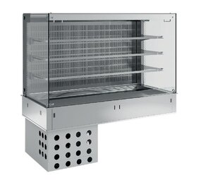 Diamond Muurmodel met topelement en vierkante open uitstalvitrine 3 niveau s (met gordijn), gekoeld, geventileerd, 5x gn 1 1 Diamond Muurmodel met topelement en vierkante open uitstalvitrine 3 niveau s (met gordijn), gekoeld, geventileerd, 5x gn 1 1