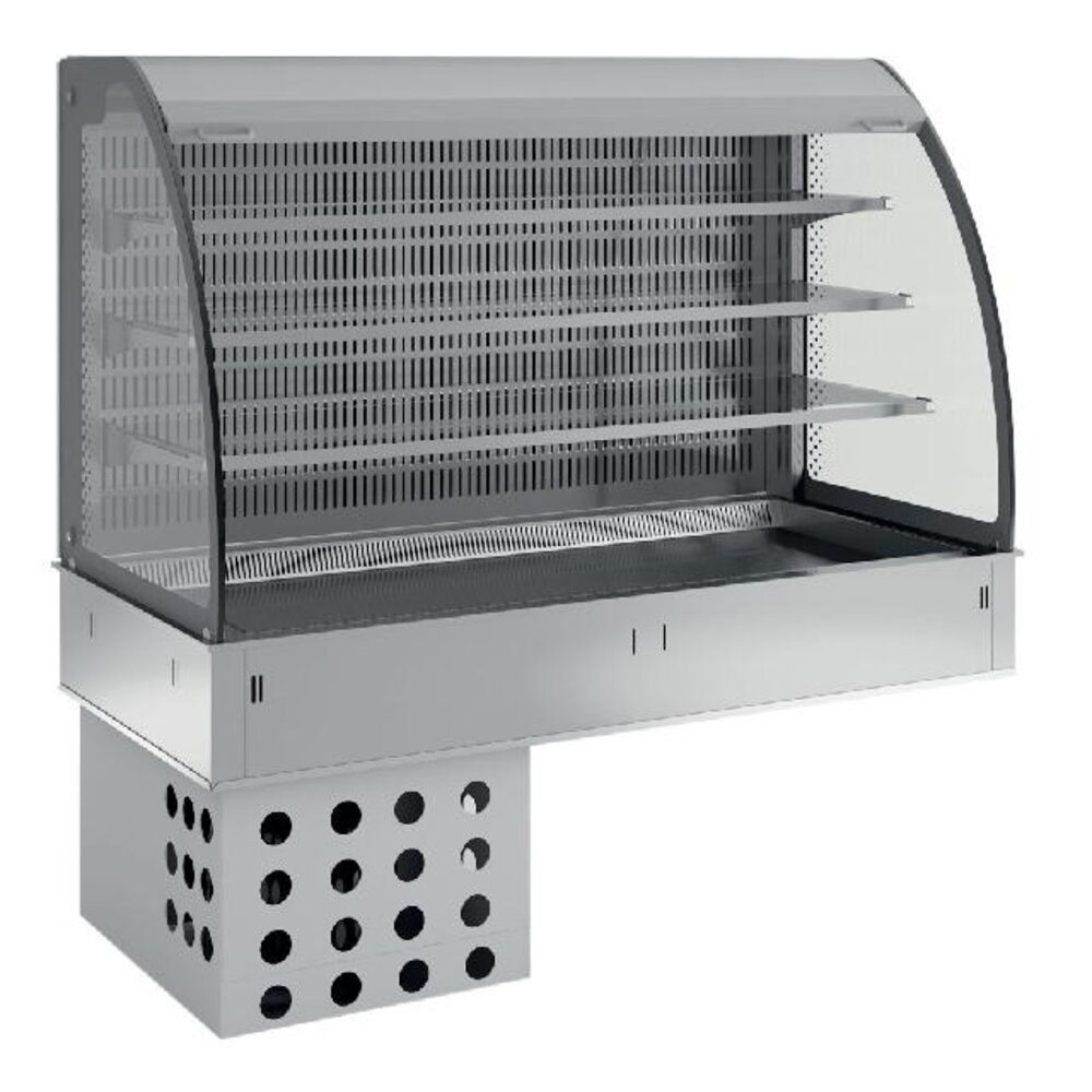 Diamond Muurmodel met topelement en open uitstalvitrine 3 niveau s (met gordijn), gekoeld, geventileerd, 3x gn 1 1 | DPA/BTVA312-R2
