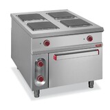 Diamond Elektrisch fornuis met 4 vierkante kookplaten op elektrische gn 2 1 oven - pass-through