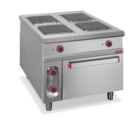 Diamond Elektrisch fornuis met 4 vierkante kookplaten op elektrische gn 2 1 oven - pass-through