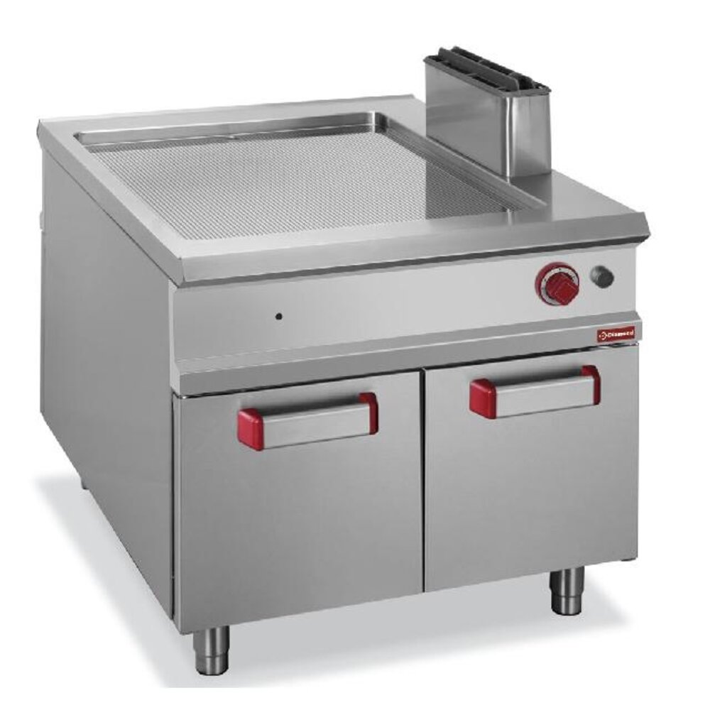 Diamond Bakplaat op gas met geribde plaat, op kast - pass-through | G1/PRA2