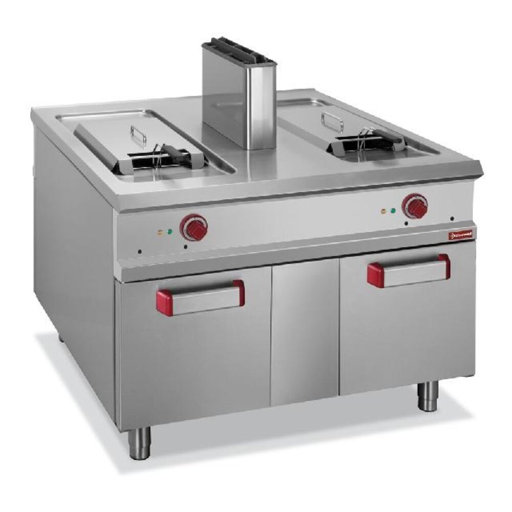 Diamond Gasfriteuse met 2 kuipen van 18 liter op kast - pass-through | G1/F36A4 Diamond Gasfriteuse met 2 kuipen van 18 liter op kast - pass-through | G1/F36A4