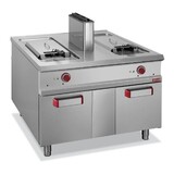 Diamond Gasfriteuse met 2 kuipen van 18 liter op kast - pass-through Diamond Gasfriteuse met 2 kuipen van 18 liter op kast - pass-through