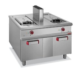 Diamond Gasfriteuse met 2 kuipen van 18 liter op kast - pass-through Diamond Gasfriteuse met 2 kuipen van 18 liter op kast - pass-through