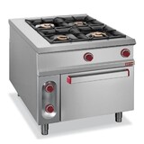 Diamond Gasfornuis met 4 branders op elektrische oven gn 2 1 - pass-through