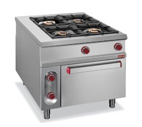 Diamond Gasfornuis met 4 branders op elektrische oven gn 2 1 - pass-through Diamond Gasfornuis met 4 branders op elektrische oven gn 2 1 - pass-through