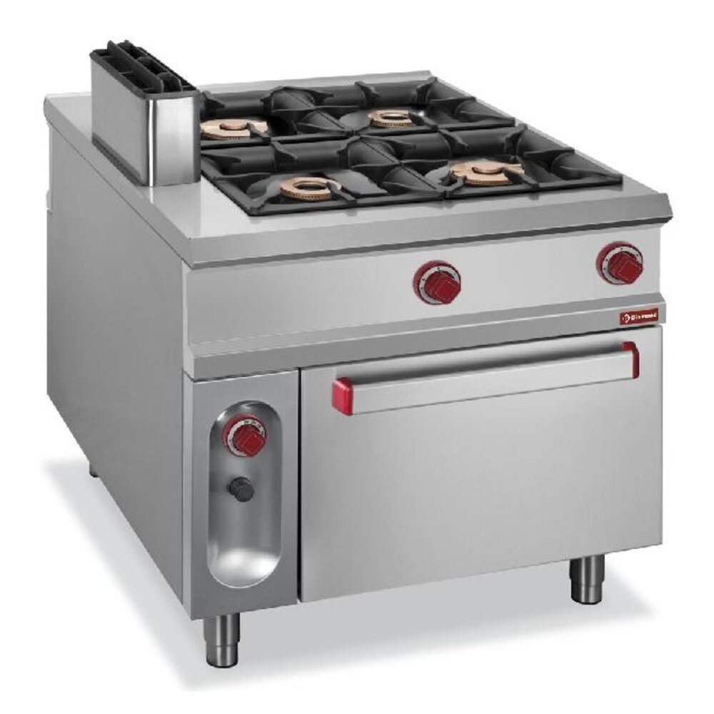 Diamond Fornuis 4 branders op gasoven gn 2 1 - pass-through | G1/4BF2 Diamond Fornuis 4 branders op gasoven gn 2 1 - pass-through | G1/4BF2
