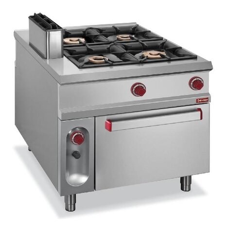 Diamond Fornuis 4 branders op gasoven gn 2 1 - pass-through | G1/4BF2 Diamond Fornuis 4 branders op gasoven gn 2 1 - pass-through | G1/4BF2