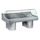 Diamond Gekoelde vitrine toonbank met gebogen ruit, op sokkels Diamond Gekoelde vitrine toonbank met gebogen ruit, op sokkels