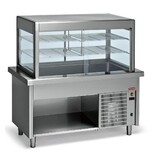 Diamond Top element + gekoelde vitrine op openkast 6x gn 1 1