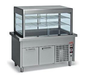 Diamond Top element + gekoelde vitrine op gekoelde kast 4x gn 1 1