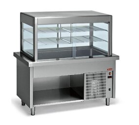 Diamond Vitrine-element en gekoelde kuip op kast 6x gn 1 1