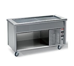 Diamond Element met gekoelde top op open kast Diamond Element met gekoelde top op open kast