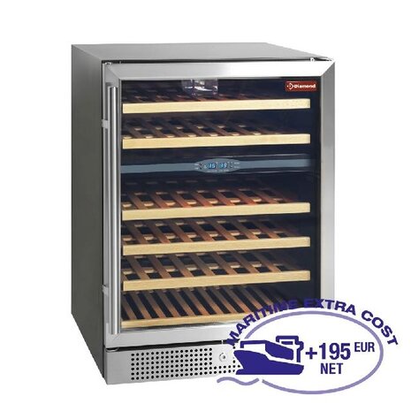 Diamond Wijnkast vitrine, geventileerd, 160 lt., 2 t°, black | WCB/16-X2S