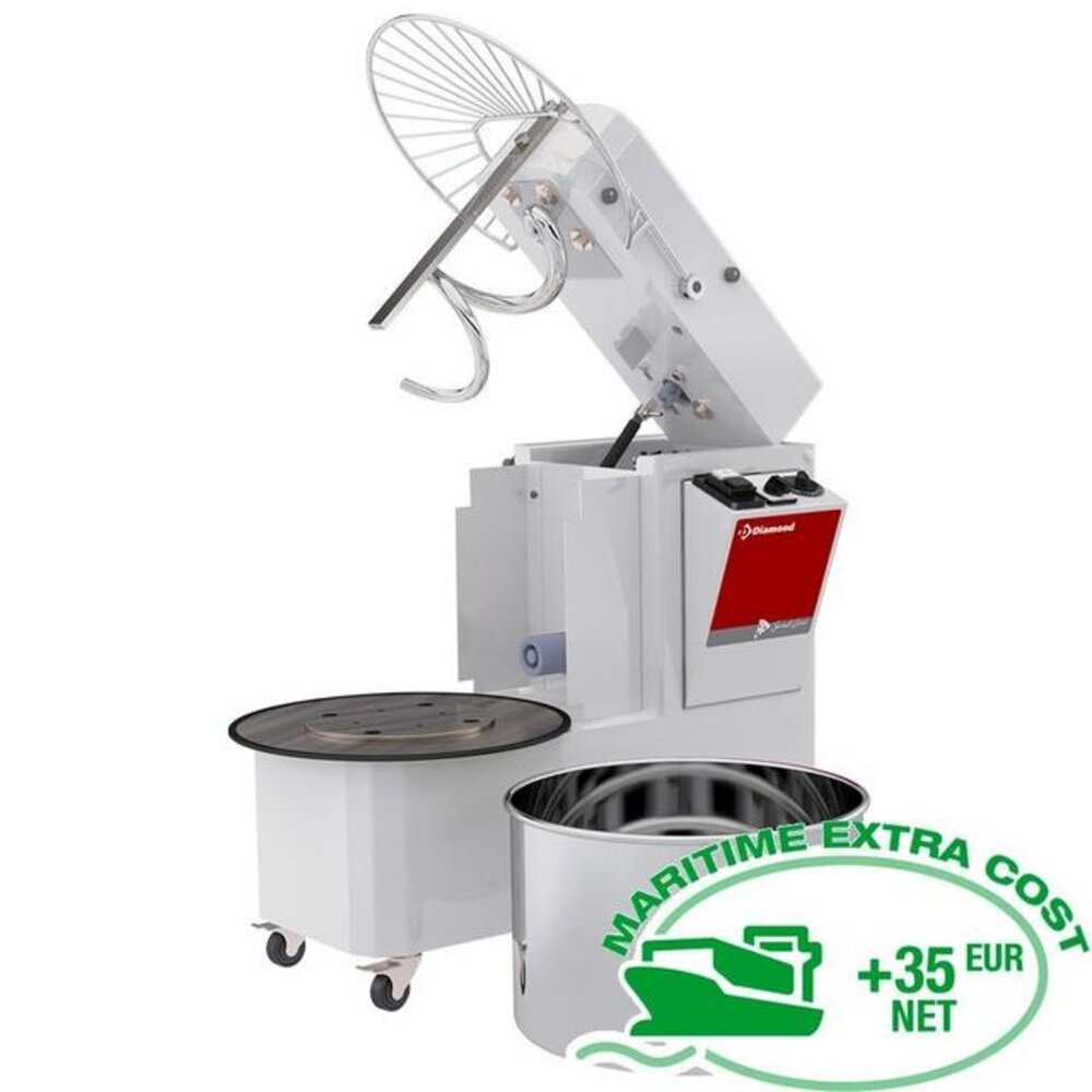 Diamond Spiraalkneder 33 liters kantelbare kop, verwijderbare kuip, 2 snelheden, timer, op wielen | NT33AL/T2V-C Diamond Spiraalkneder 33 liters kantelbare kop, verwijderbare kuip, 2 snelheden, timer, op wielen | NT33AL/T2V-C