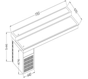 Diamond Element met gekoeld bovenblad, 2 niveaus, 5x gn 1 1
