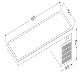 Diamond Element met gekoeld bovenblad 5x gn 1 1 Diamond Element met gekoeld bovenblad 5x gn 1 1