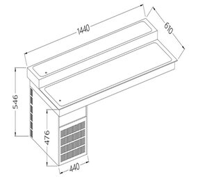 Diamond Element met gekoeld bovenblad, 2 niveaus, 4x gn 1 1