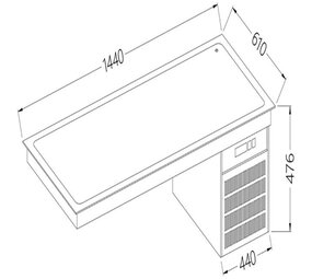 Diamond Element met gekoeld bovenblad 4x gn 1 1 Diamond Element met gekoeld bovenblad 4x gn 1 1